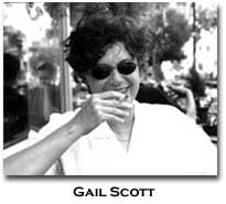 black and white photo of Scott wearing sunglasses