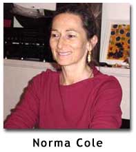 a 3/4 view photograph of Norma Cole in a maroon shirt