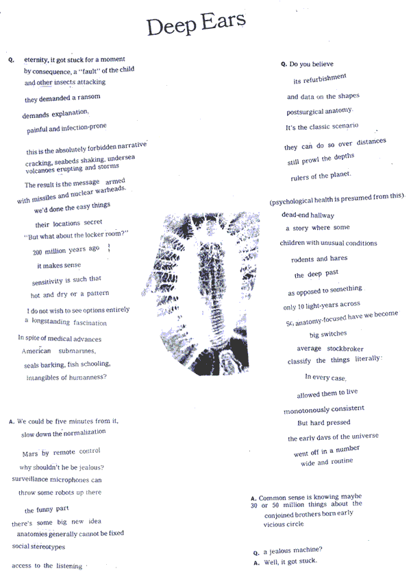 cut-up poem featuring Q and A