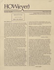 HOW(ever) Volume 1 Issue 1 p.1
